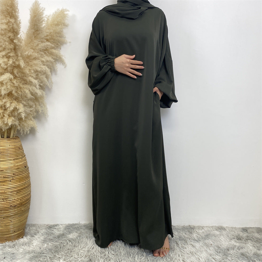 Women's Solid Color Dress with Pockets