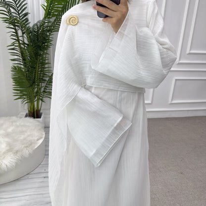 Muslim Women's Solid Color Double-Layer Dress
