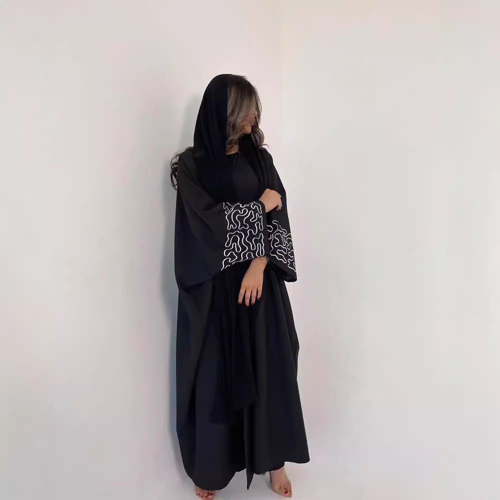 Embroidered Long Sleeve Robe