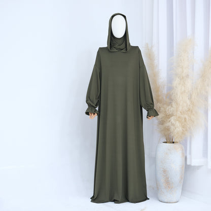 Women's Solid Color Hooded Casual Dress