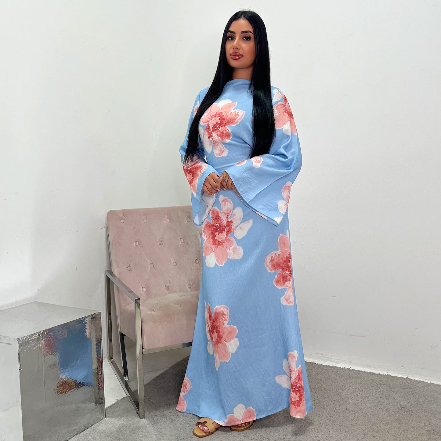 Women's Belted Printed Dress
