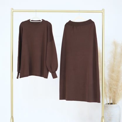 Thick Knit Two-Piece Modest Pants Set