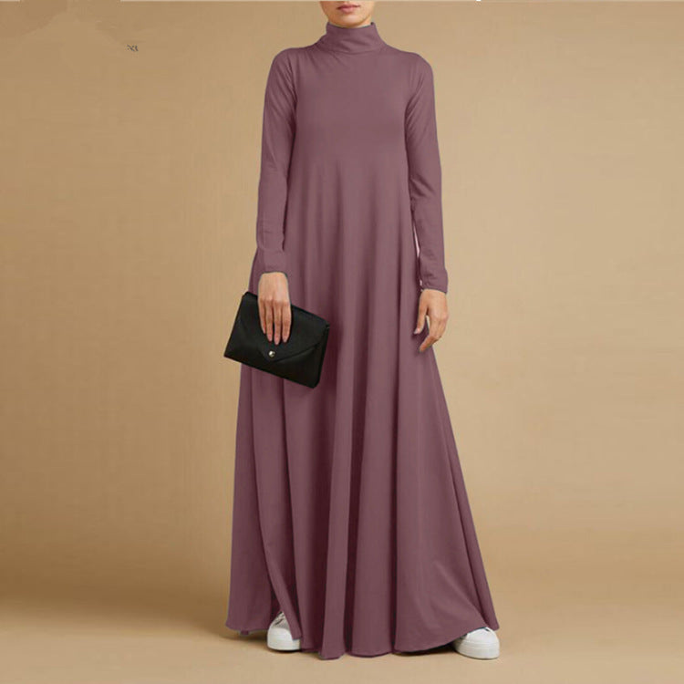 Women's High-neck Casual Abaya Dress