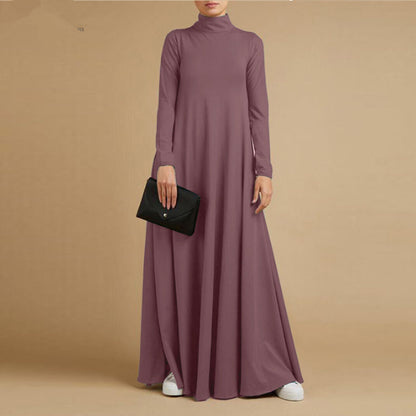 Women's High-neck Casual Abaya Dress
