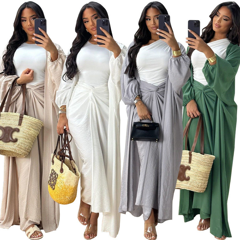 Women's Skirt Robe Two-piece Set