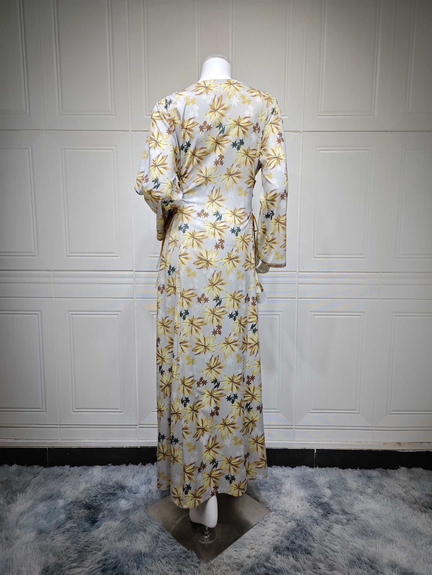 Women's Printed Floral Home Gown Dress