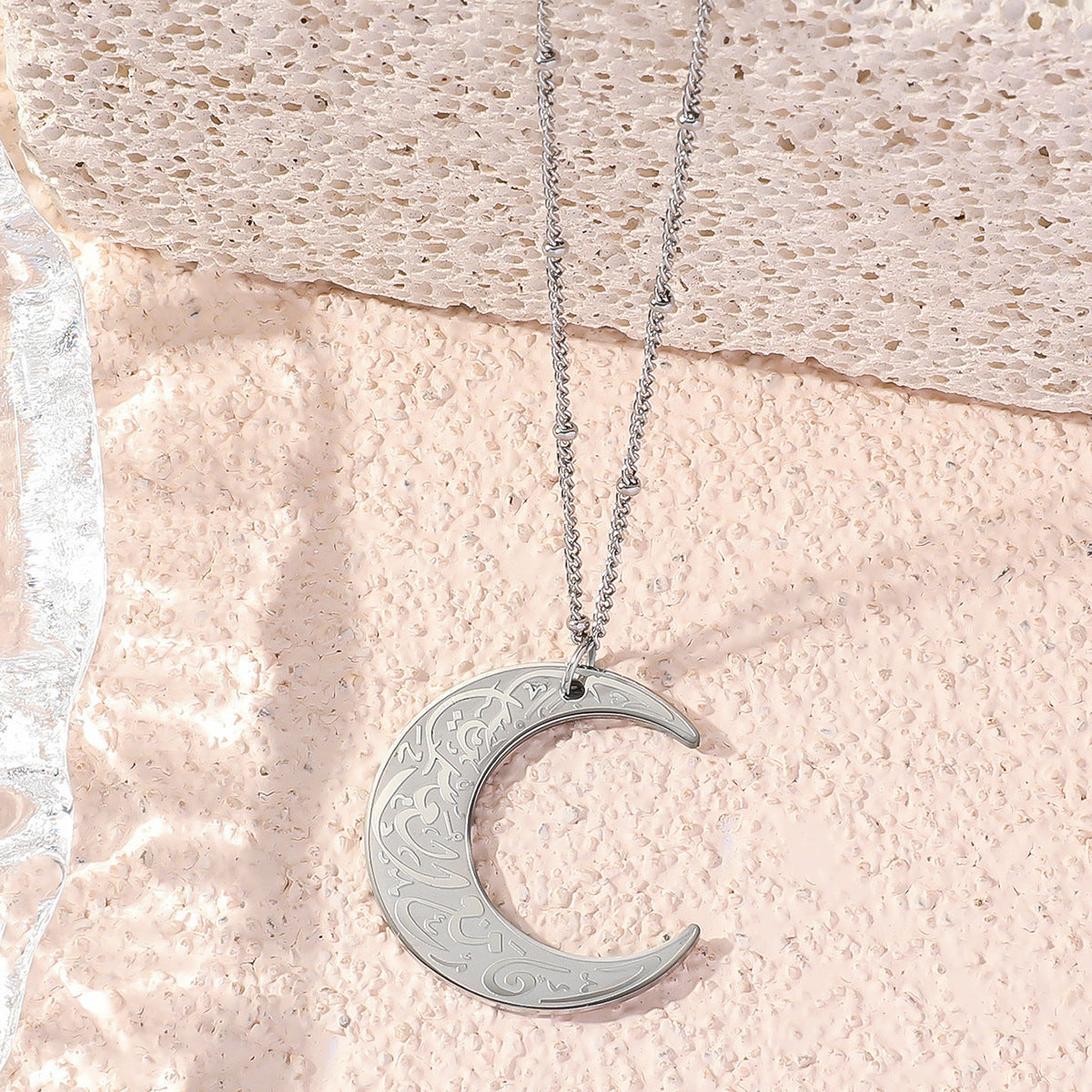 Personalized Hipster Short Simple Arabic Moon Necklace