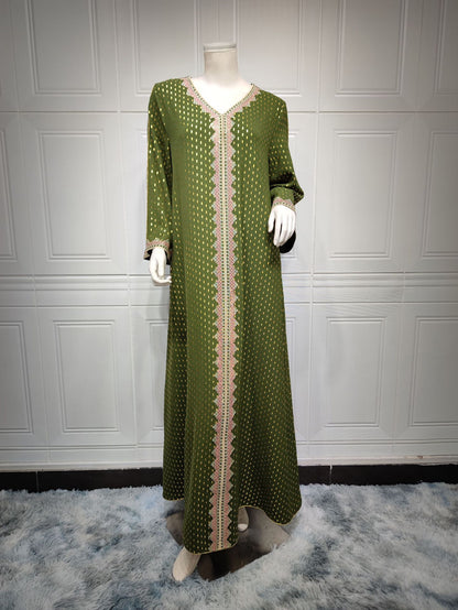 Women's Gilded Muslim Dubai Robe Dress