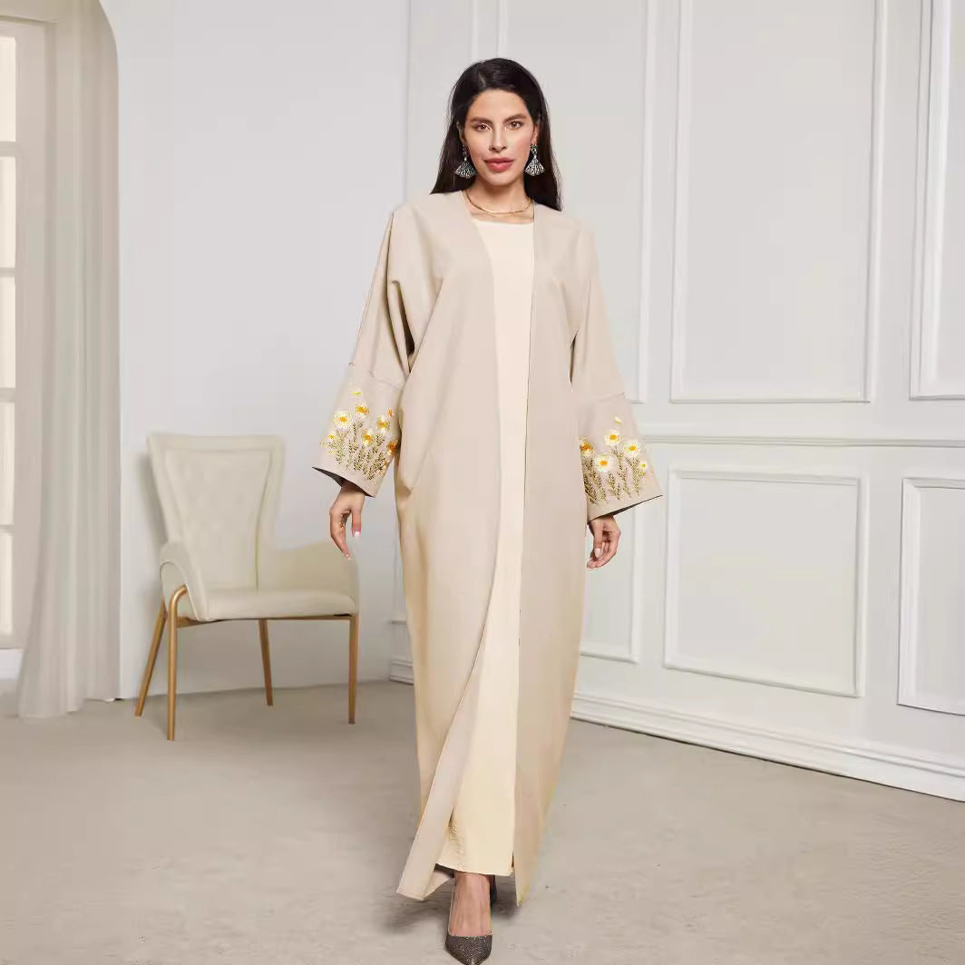 Women's Elegant Cardigan Embroidered Dress