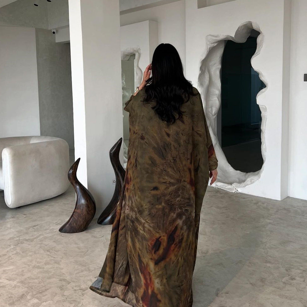Women's Chiffon Print Draped Dress