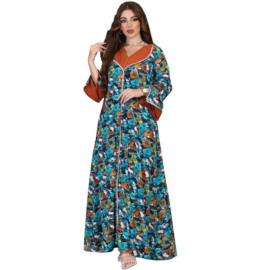 Women's Fashion Diamonds Satin Dress