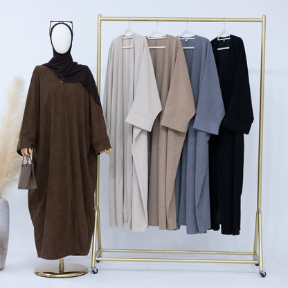 Classic Solid Color Irregular Hem Modest Maxi Dress