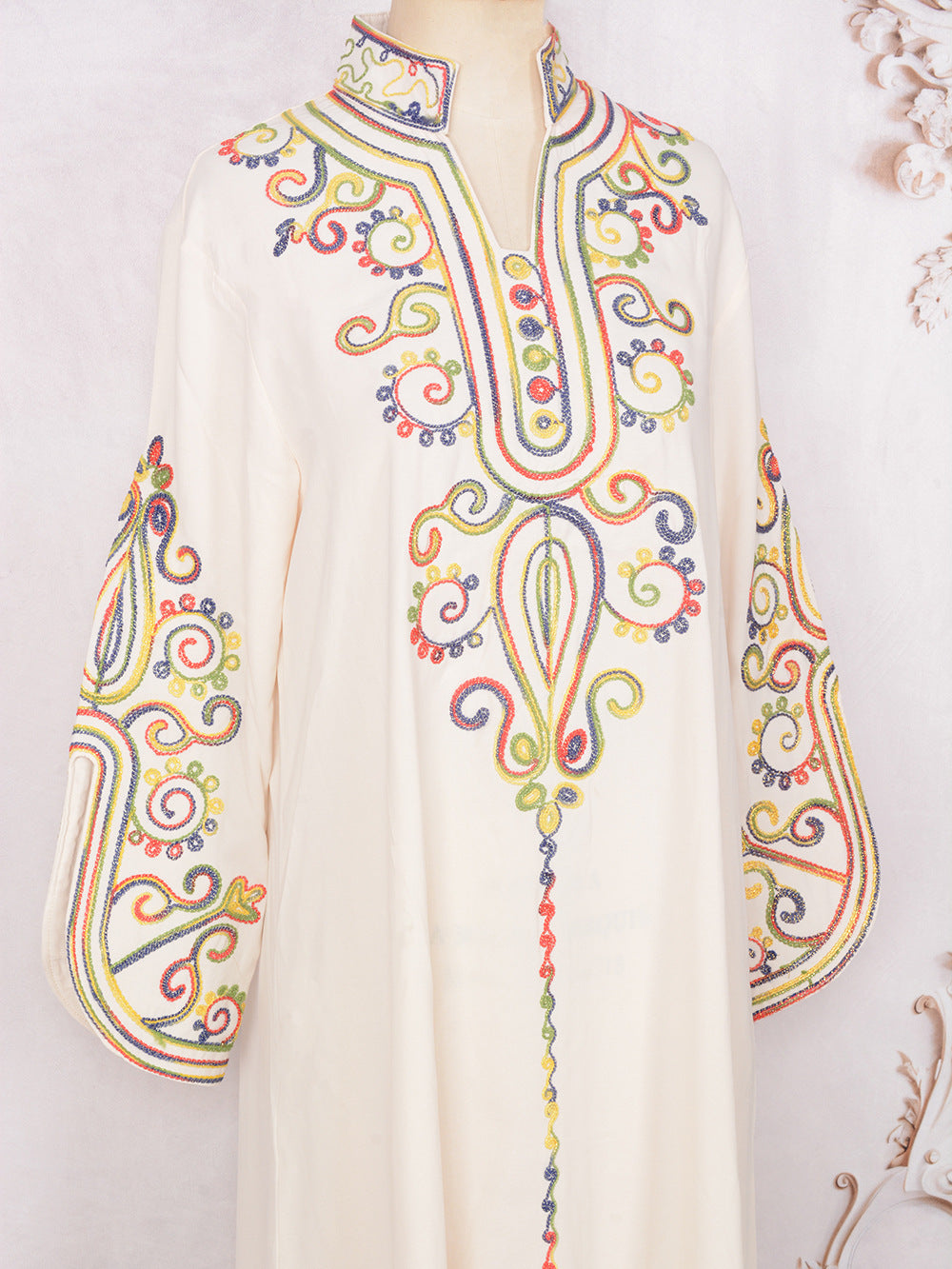 Women's Rope Embroidered Elegant Long-sleeved Dress