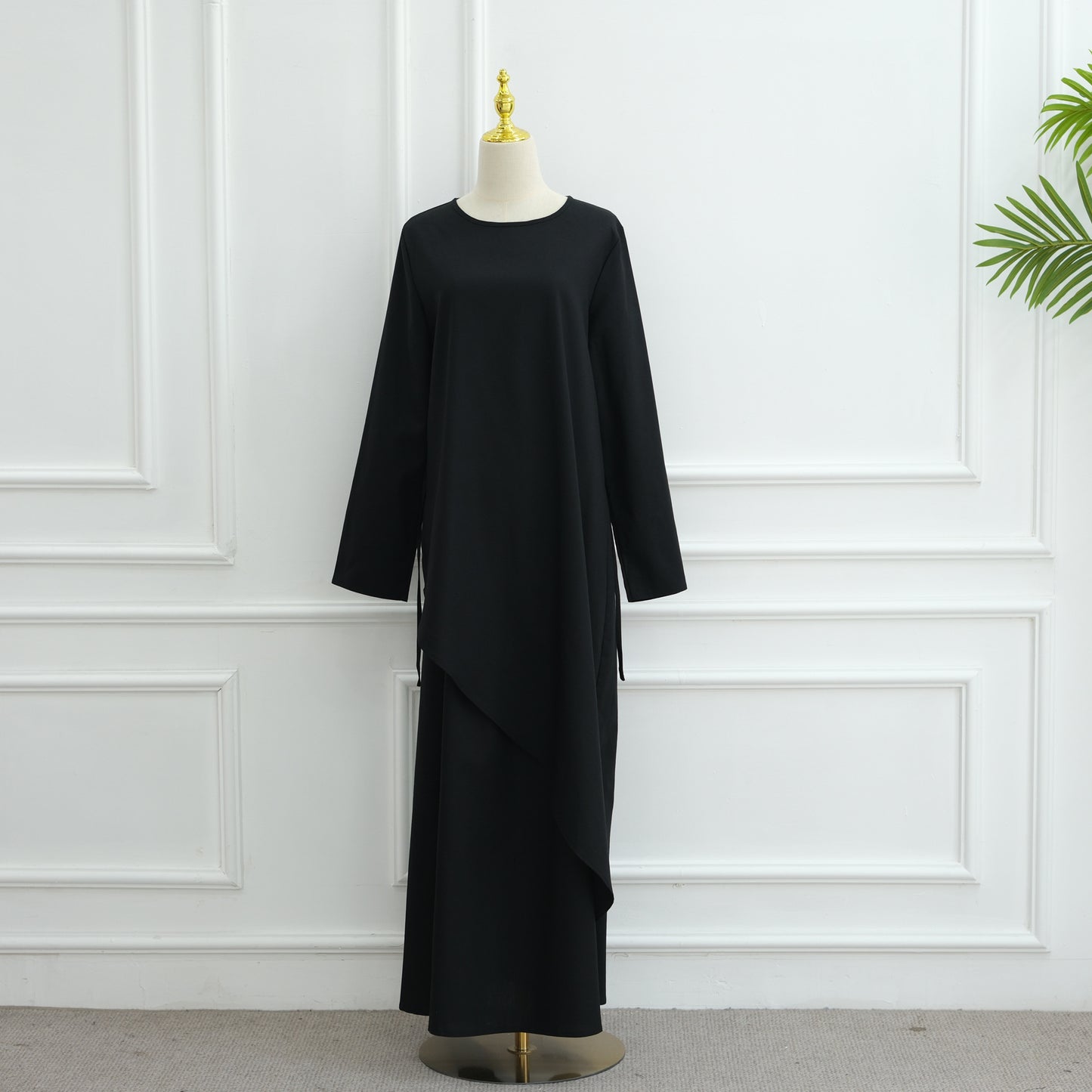 Elegant Asymmetric Top and A-Line Maxi Skirt Two-Piece Set