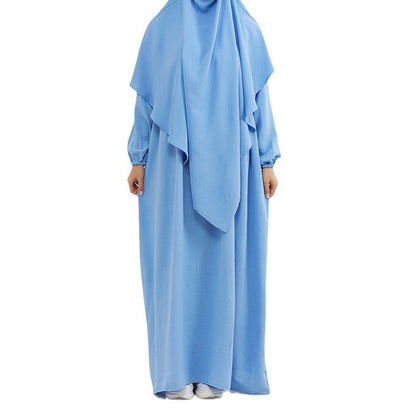 Women's Plain Maxi Dress and Hijab