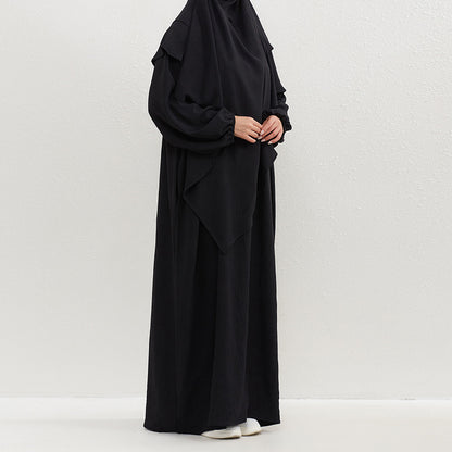 Women's Plain Maxi Dress and Hijab