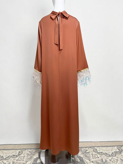 Women's Gradient Tassel Maxi Dress