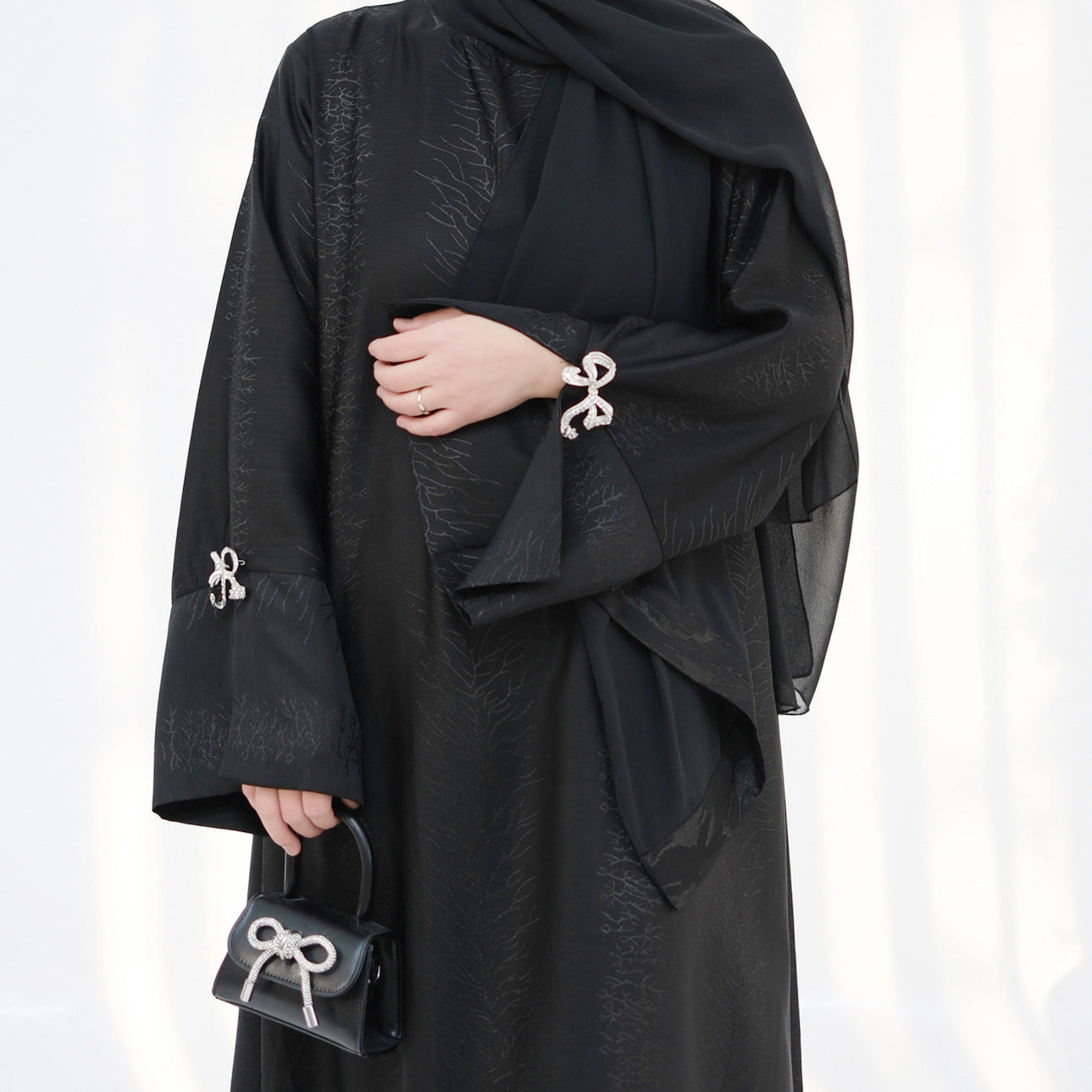 Stylish Jacquard Bow Dress