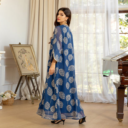 Women's Gauze Embroidered Jalabiya Dress