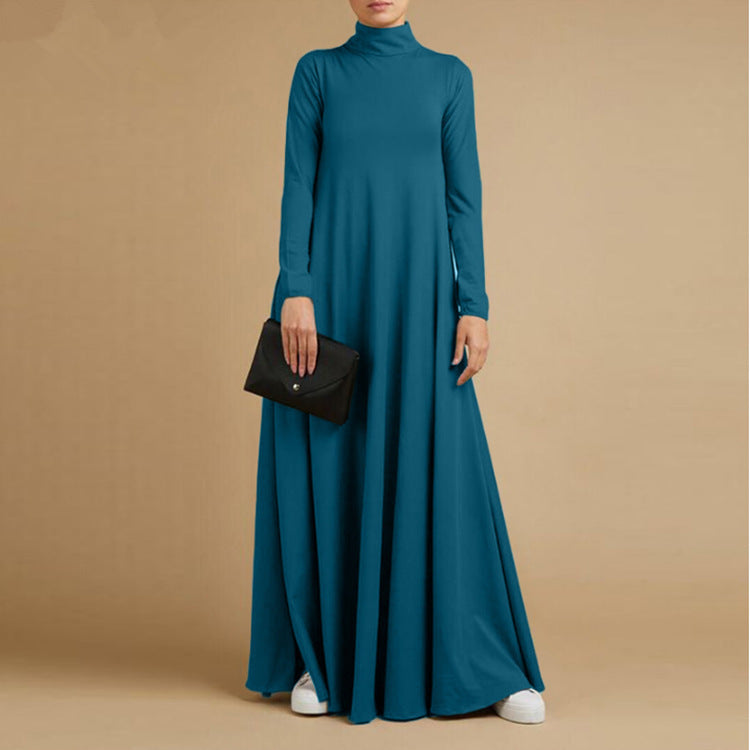 Women's High-neck Casual Abaya Dress