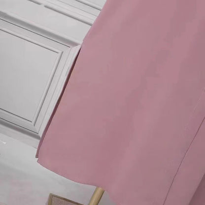 Women's Solid Color Shirt Dress Abaya with Pockets