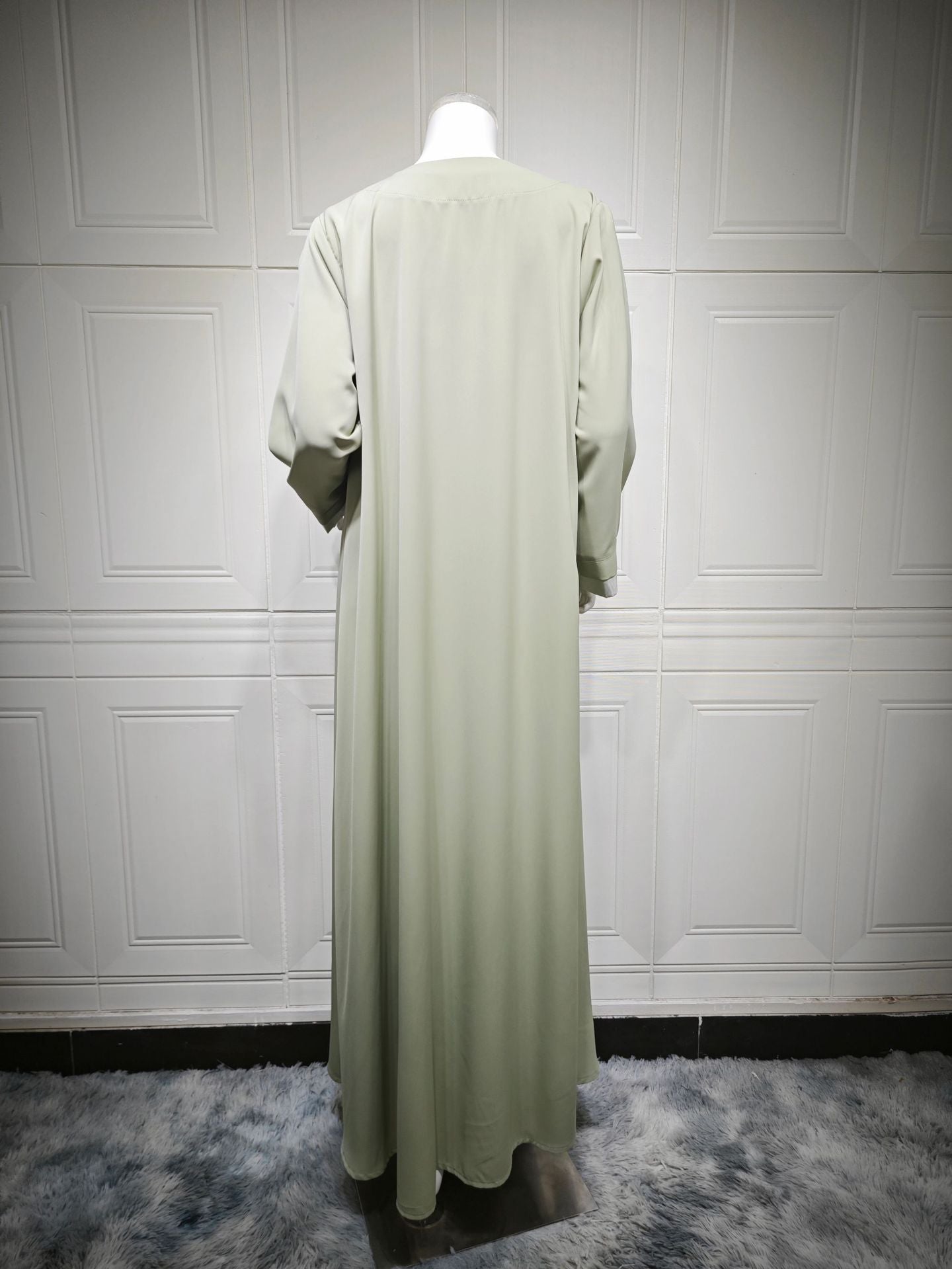 Elegant Applique Abaya Open Front Long Robe for Women
