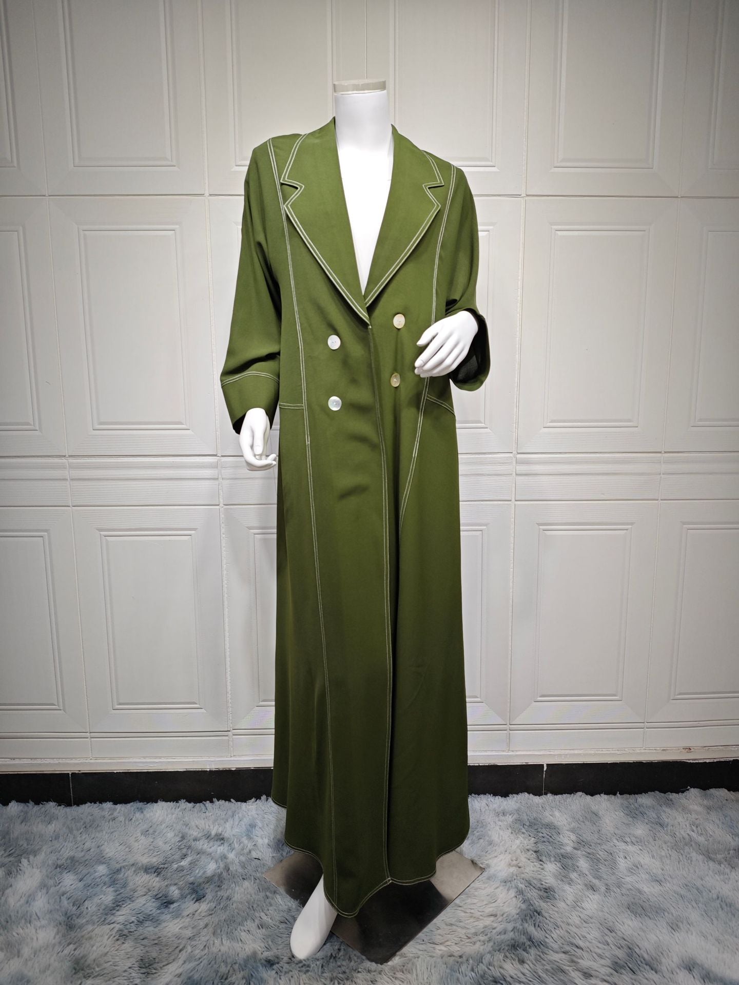 Double Breasted Fashion Long Button Jacket