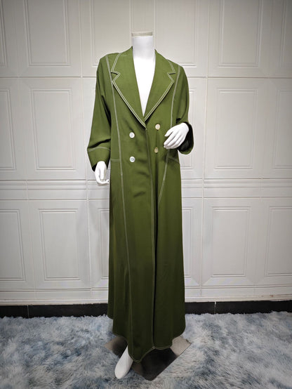 Double Breasted Fashion Long Button Jacket