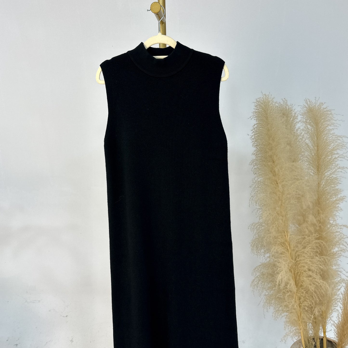 Thick Knit Two-Piece Abaya Set with Cardigan and Inner Dress