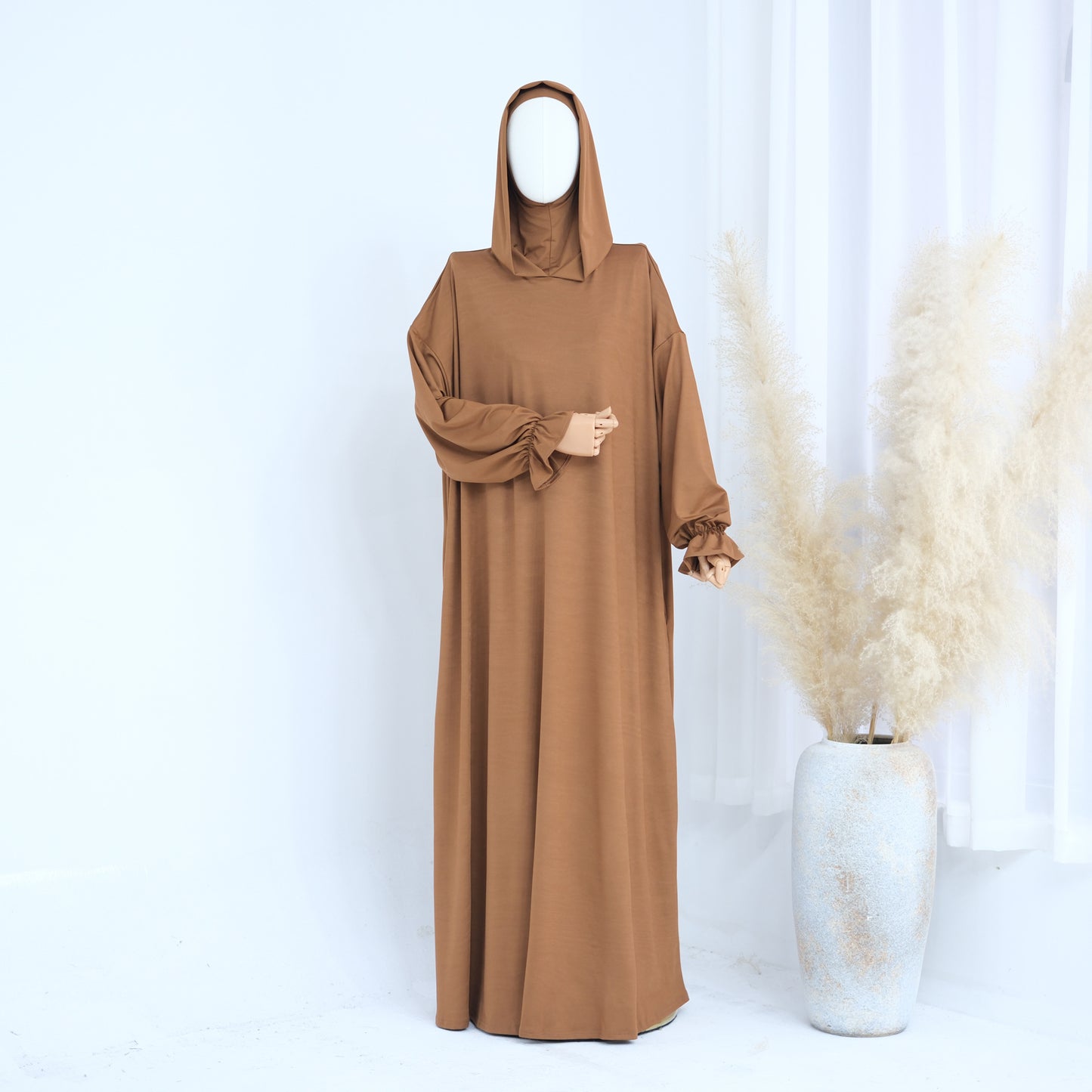 Women's Solid Color Hooded Casual Dress