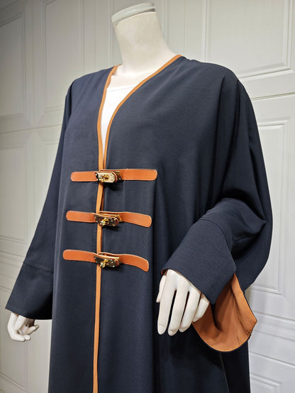 Women's Button-Up Color-Block Robe