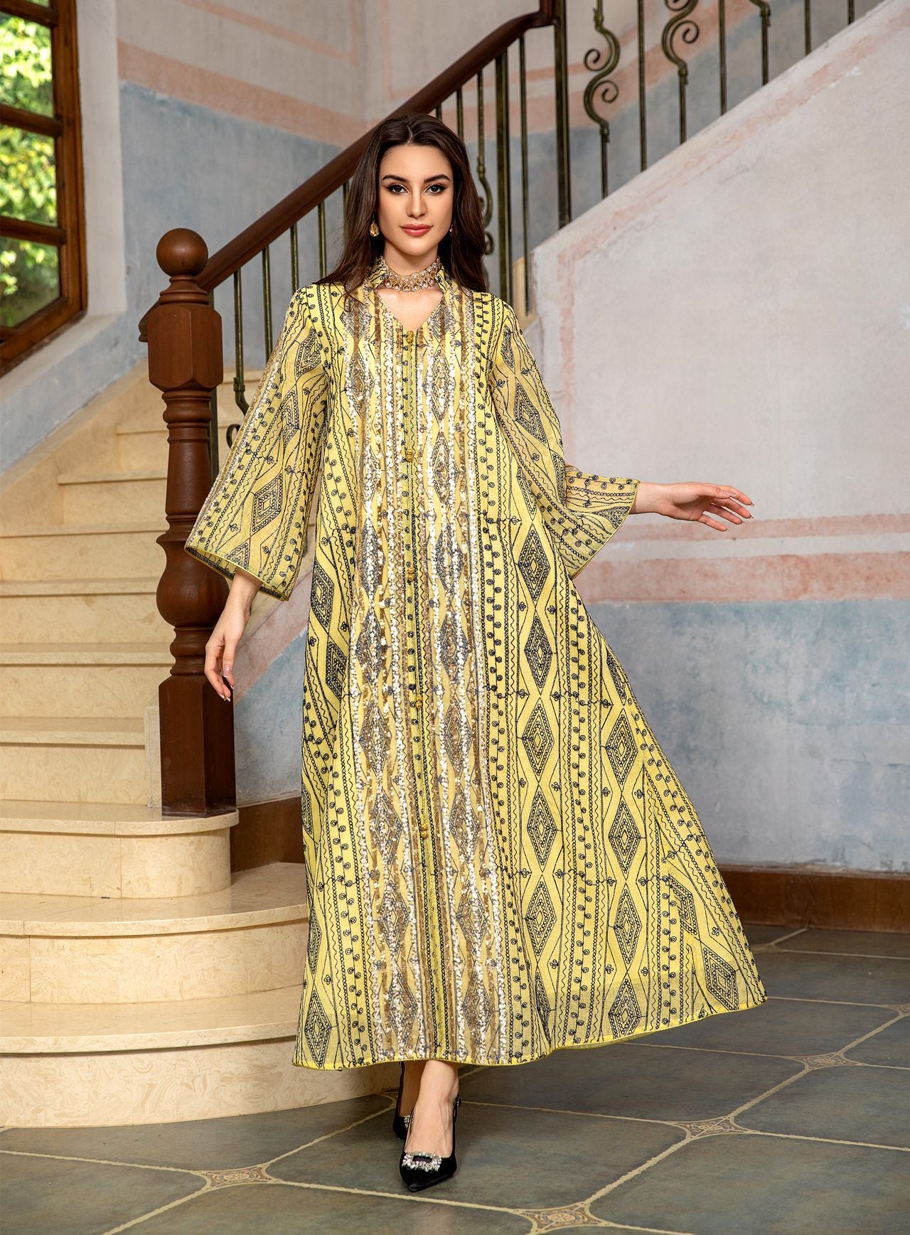Mesh Embroidered Sequins Patchwork Dress