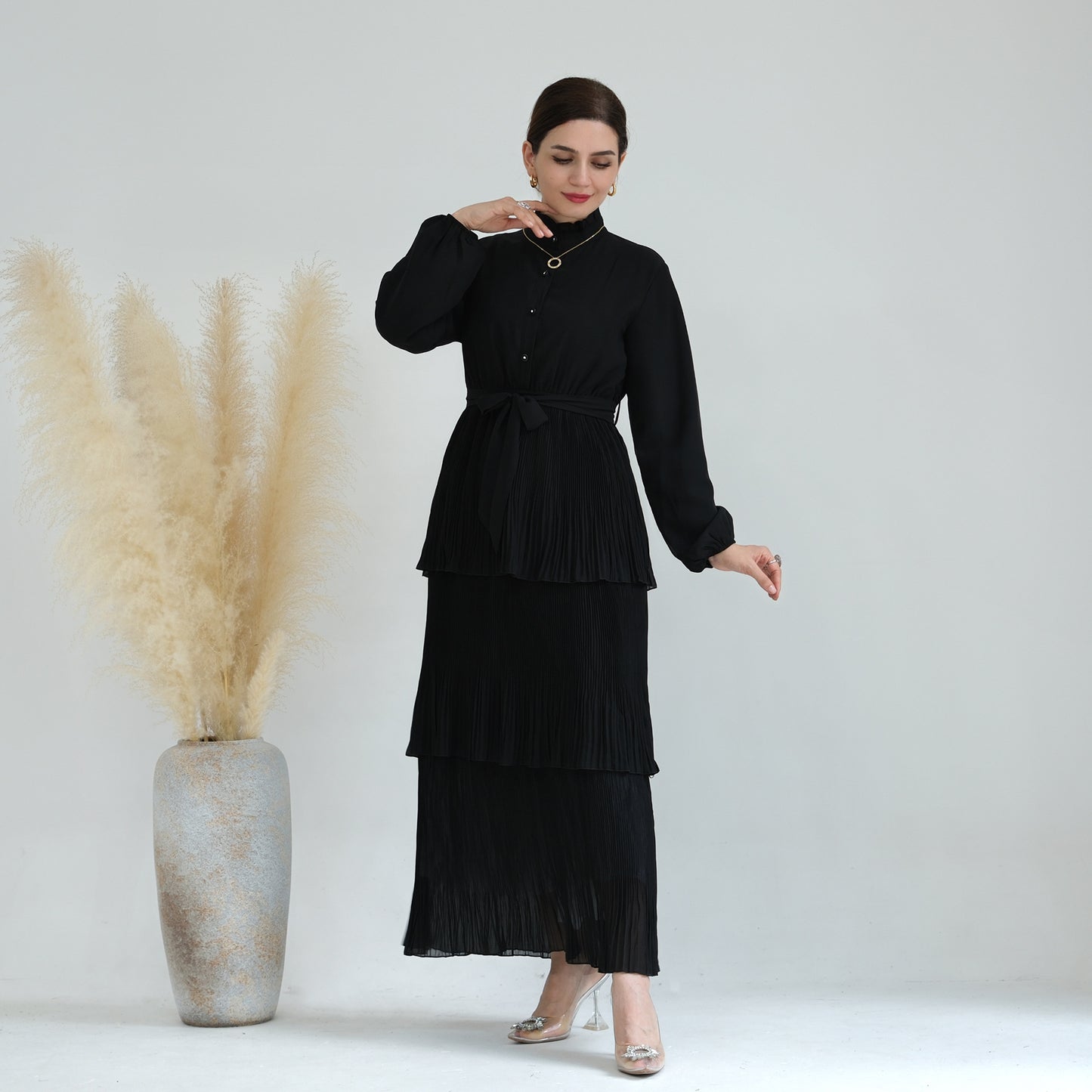 Women‘s Plain Party Black Dress