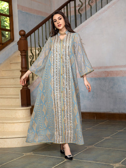 Mesh Embroidered Sequins Patchwork Dress
