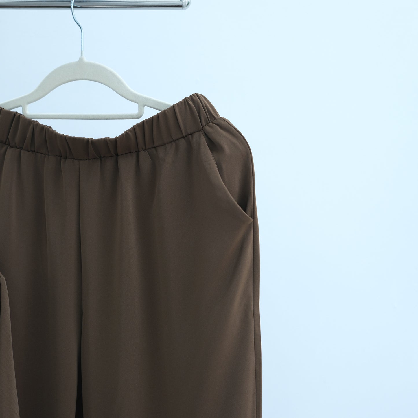 Elegant Modest Two-Piece Set with Long-Sleeve Top and Wide-Leg Pants | Nida Fabric Outfit