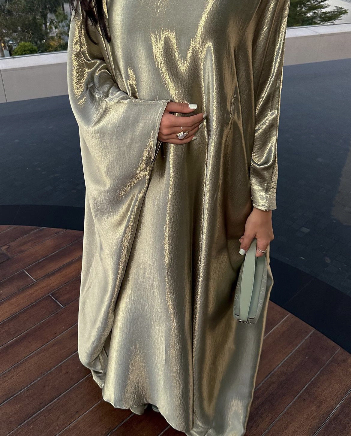 Women's Modest Feminine Hot Silver Dress