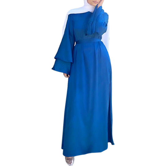 Women's Double Flare Sleeve Robe Dress