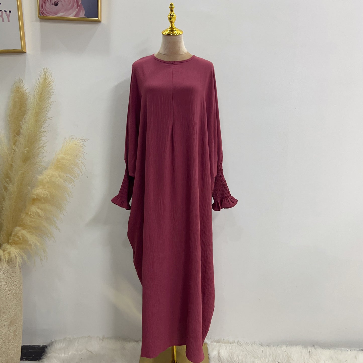 Plain Long Sleeve Bat Prayer Dress
