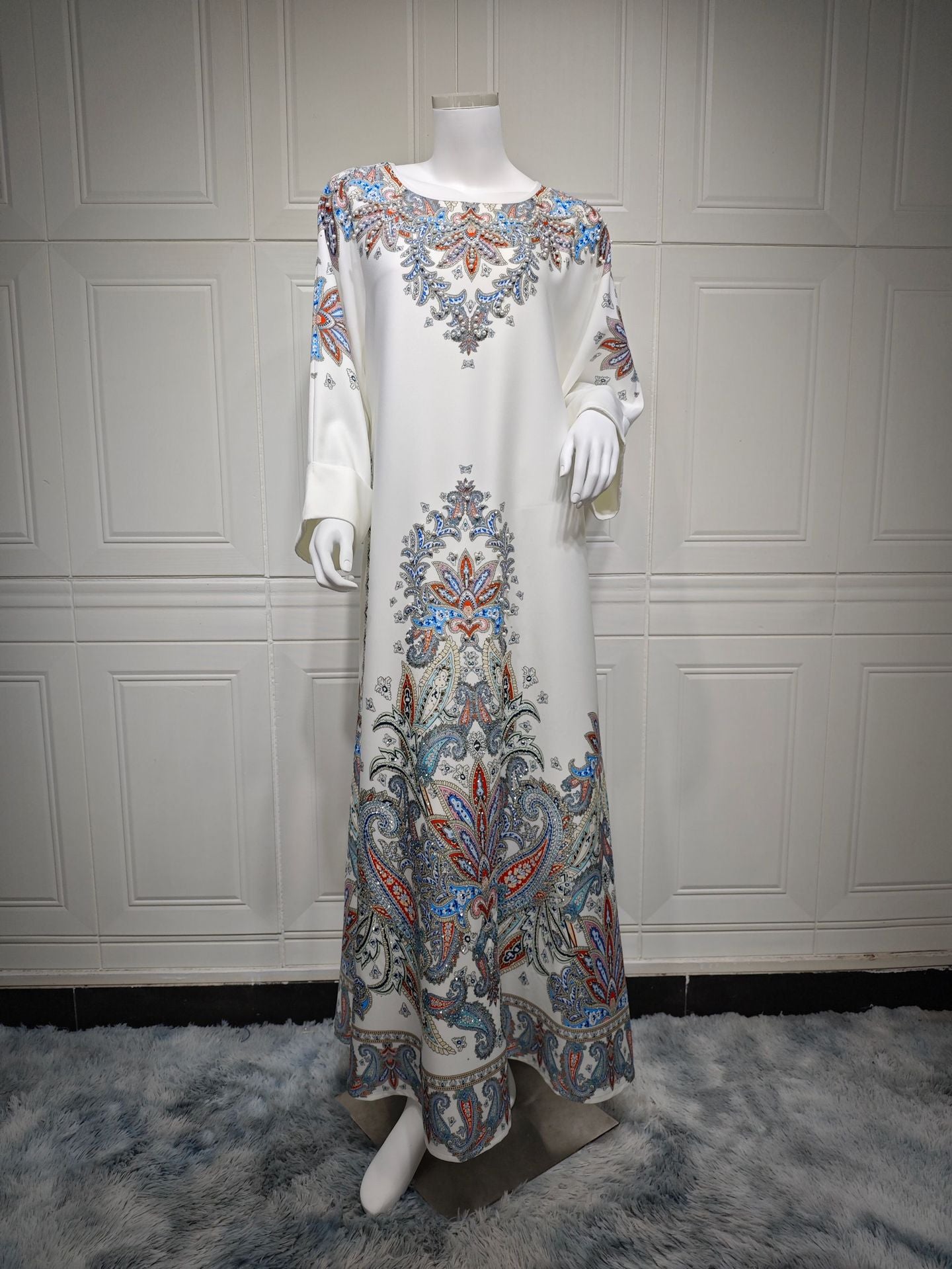 Women's Printed Flower Hot Diamond Dress