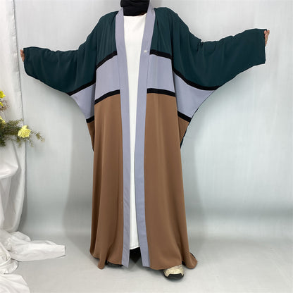 Women's Patchwork Cardigan Robe Dress