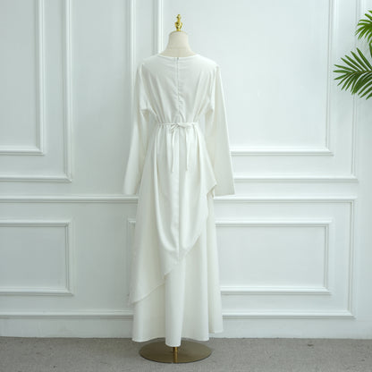 Elegant Asymmetric Top and A-Line Maxi Skirt Two-Piece Set