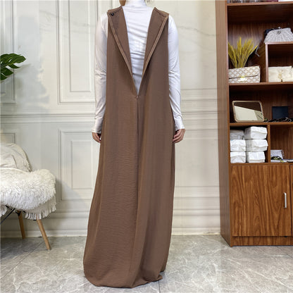 Sleeveless Dress and Robe Set with Pockets