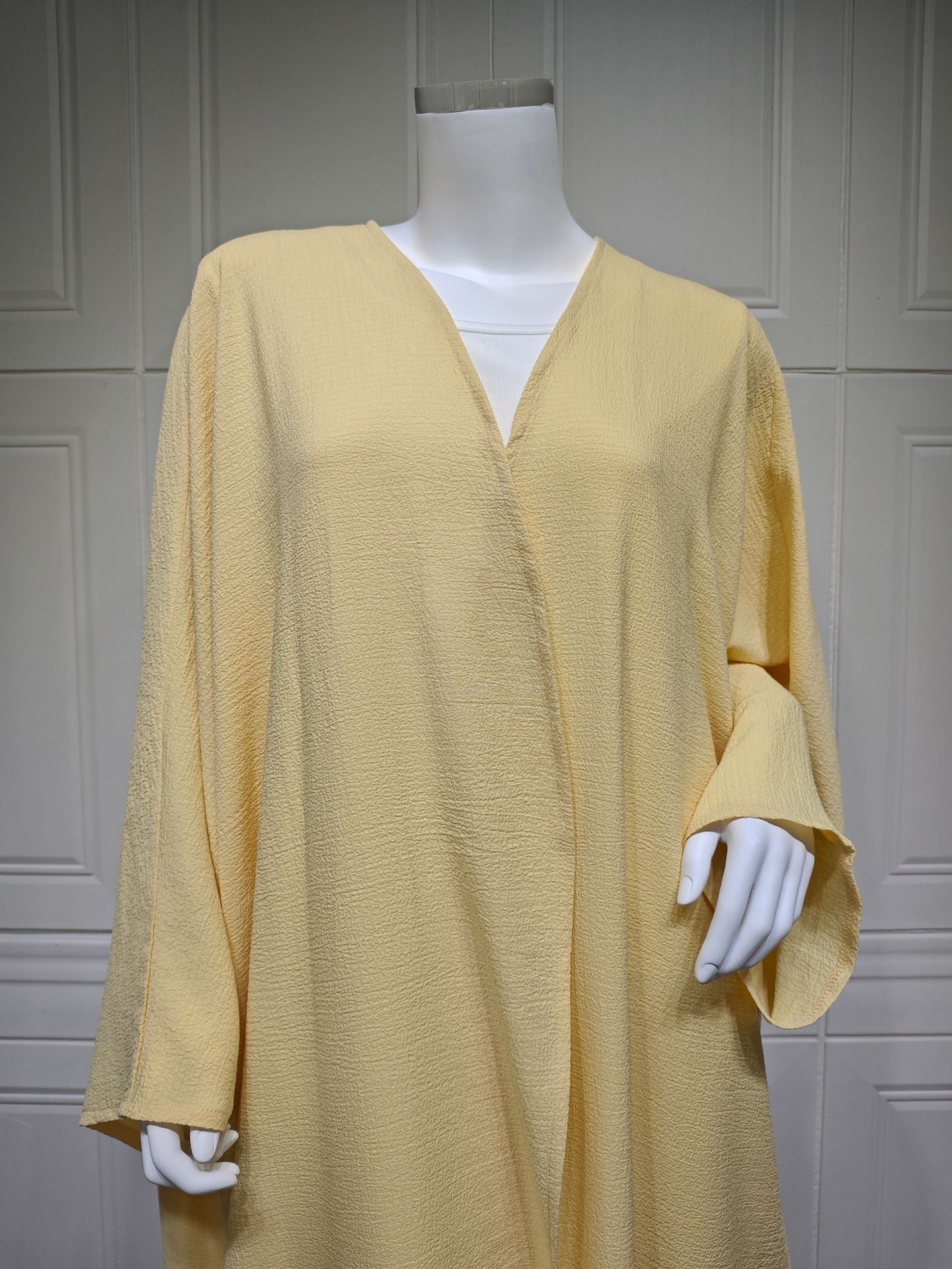 Women's Solid Color Bat-sleeved Yellow Robe