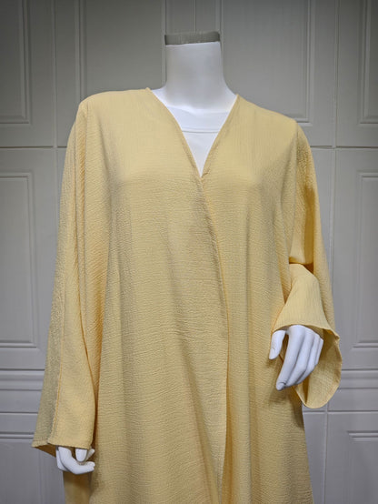 Women's Solid Color Bat-sleeved Yellow Robe