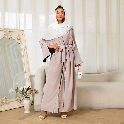 Women's Contrasting Cardigan Long Robe