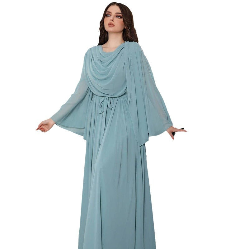 Women's Lace Up Flared Sleeve Dress