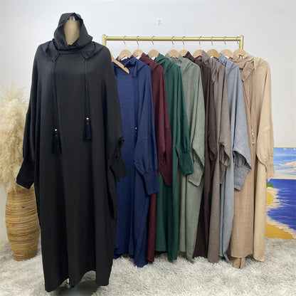 Women's Hooded Casual Dolman-sleeved Loose Dress