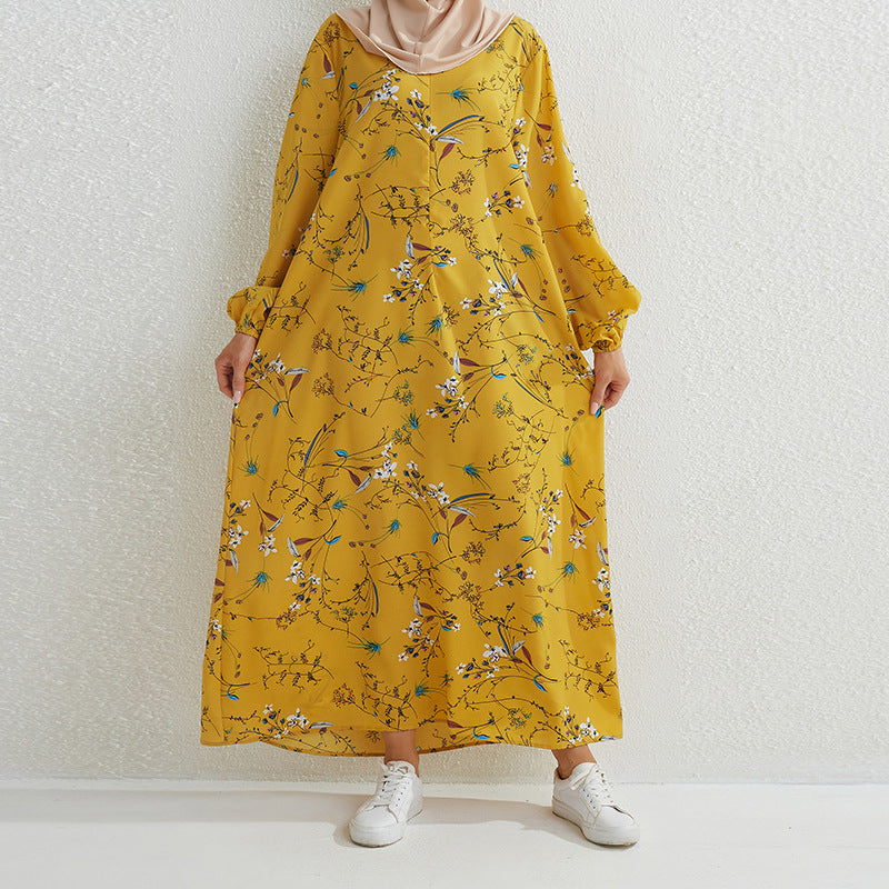 Women's Floral Round Neck Dress