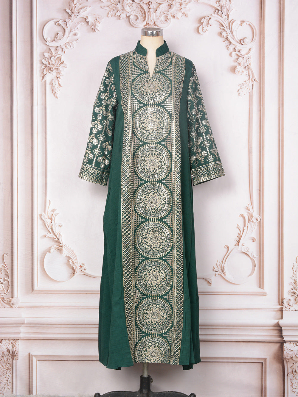 Women's V-neck Ethnic Dress