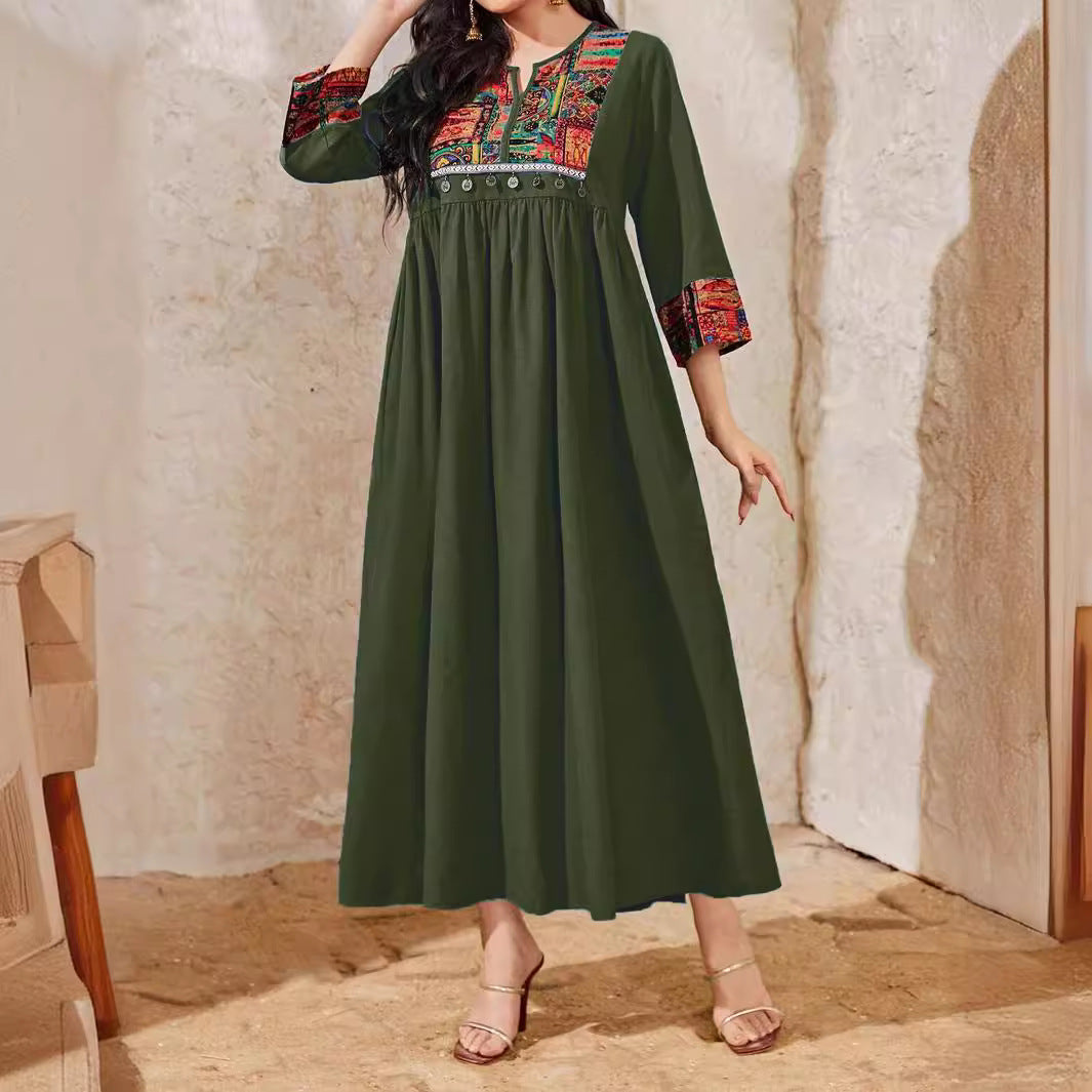Women's Pendant Ethnic Casual Dress